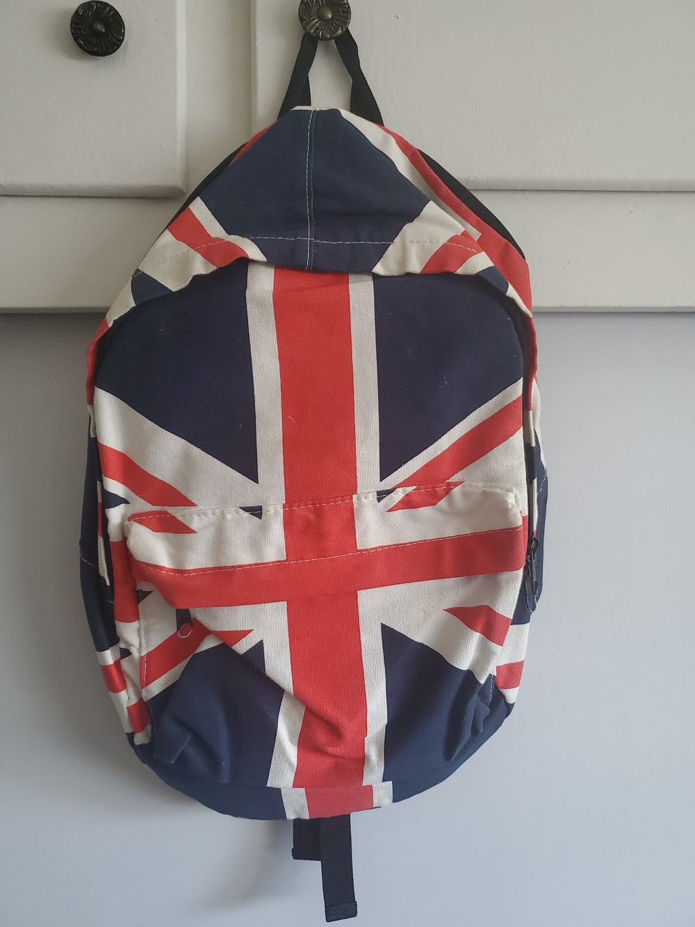 Vintage Union Jack Pattern Navy and Red Backpack